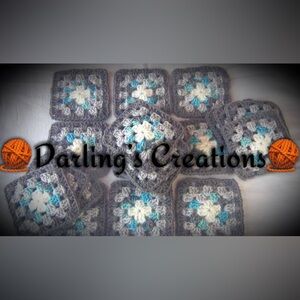 Granny Squares Crocheted Trimmed Handmade 24pcs